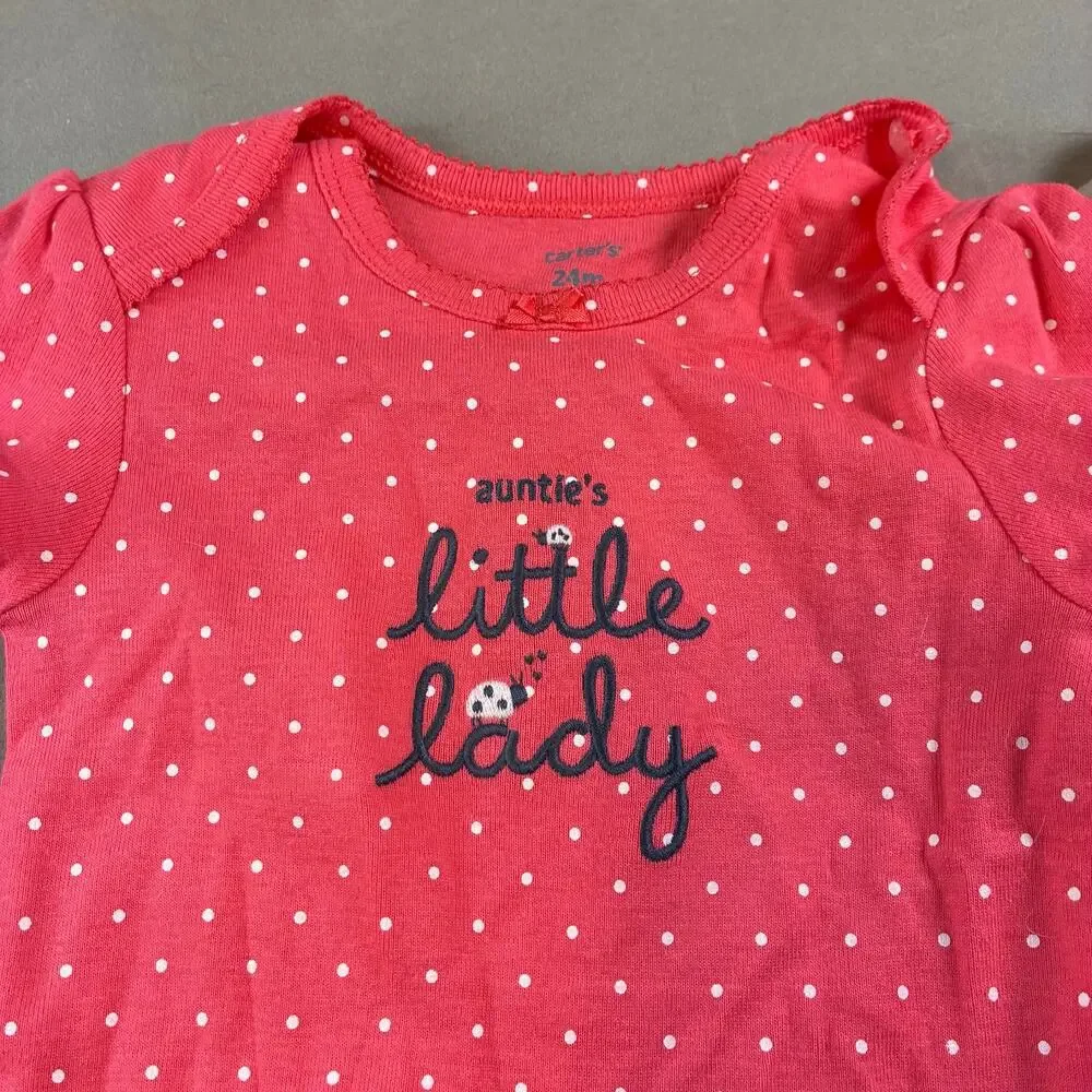 Carter's Baby Girl 3 Pc Ladybug Outfit Set 24M NWT Bodysuits Leggings Pink